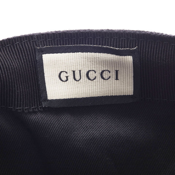 Gucci Interlocking G Sherry Line Cap 353505 Black Wool Cotton Nylon Ladies GUCCI - Picture 4 of 6